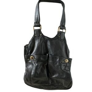 Marc Jacobs hobo shoulder bag totally turn lock Teri handbag black pebble leathe